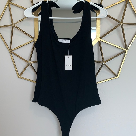 Elodie Tops - NWT Elodie Tie Ribbed Thong Bodysuit XL